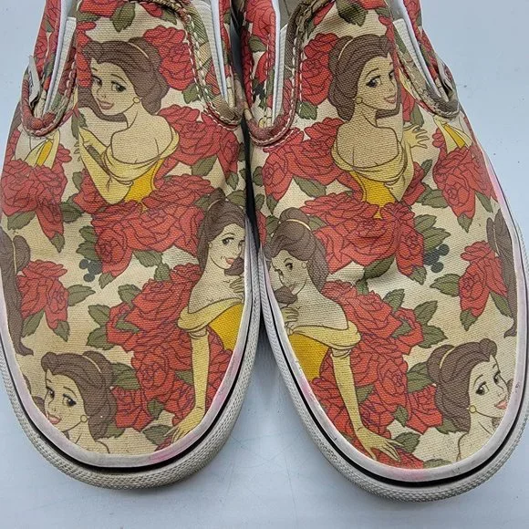 Vans Disney Beauty and The Beast Belle Rose Womens Slip On Skate Shoes Size 8.5 - Picture 12 of 12
